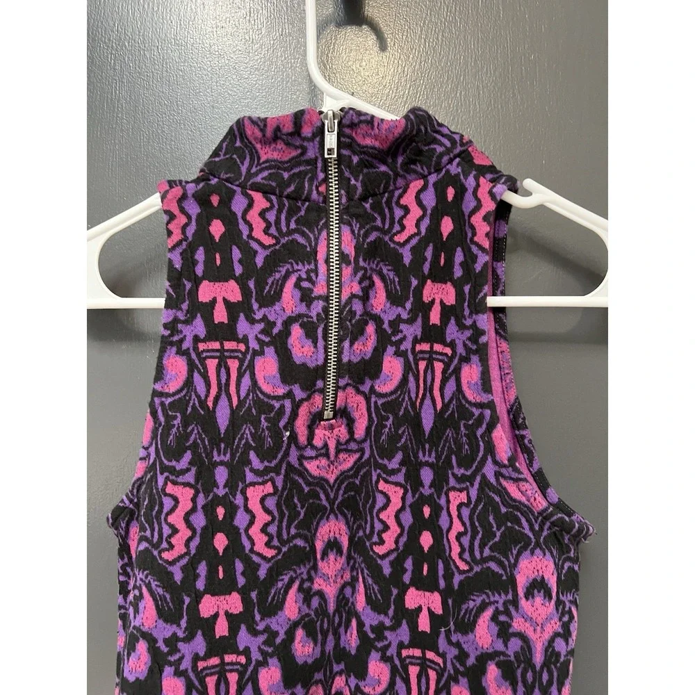 Free People Amelia Knit Mini Halter Dress Women's Size XS Purple/Black/Pink
